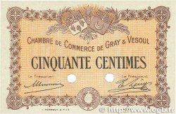 50 Centimes Spécimen FRANCE regionalism and miscellaneous Gray et Vesoul 1915 JP.062.02 UNC