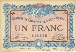 1 Franc FRANCE régionalisme et divers Gray et Vesoul 1915 JP.062.09 pr.TTB