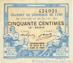 50 Centimes FRANCE Regionalismus und verschiedenen Lyon 1920 JP.077.22 S