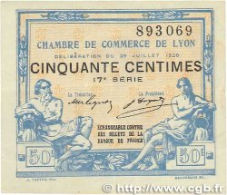 50 Centimes FRANCE regionalism and various Lyon 1920 JP.077.22 VF