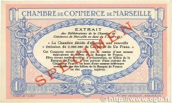 1 Franc Spécimen FRANCE régionalisme et divers Marseille 1917 JP.079.65 TTB+