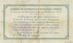 1 Franc FRANCE régionalisme et divers Montluçon, Gannat 1916 JP.084.23 TB