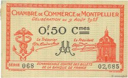 50 Centimes FRANCE régionalisme et divers Montpellier 1915 JP.085.06 SUP