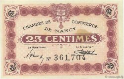 25 Centimes FRANCE régionalisme et divers Nancy 1918 JP.087.62 TTB