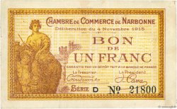 1 Franc FRANCE regionalism and miscellaneous Narbonne 1915 JP.089.06