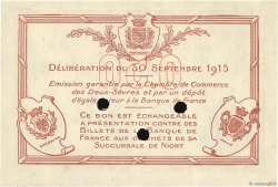 50 Centimes Spécimen FRANCE Regionalismus und verschiedenen Niort 1915 JP.093.02 VZ+