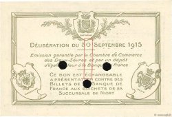 1 Franc Spécimen FRANCE regionalism and miscellaneous Niort 1915 JP.093.05 UNC-