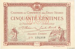 50 Centimes FRANCE regionalism and miscellaneous Niort 1916 JP.093.06 VF+