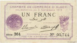 1 Franc FRANCE régionalisme et divers Alger 1914 JP.137.01 TTB