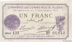 1 Franc FRANCE régionalisme et divers Alger 1914 JP.137.01 pr.SPL