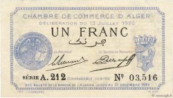 1 Franc FRANCE régionalisme et divers Alger 1920 JP.137.15 SUP