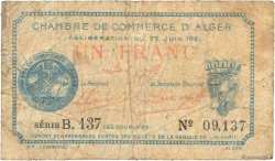 1 Franc FRANCE régionalisme et divers Alger 1921 JP.137.20 B