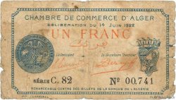 1 Franc FRANCE régionalisme et divers Alger 1922 JP.137.24 pr.B