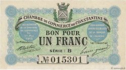 1 Franc FRANCE regionalism and miscellaneous Constantine 1915 JP.140.04 AU-