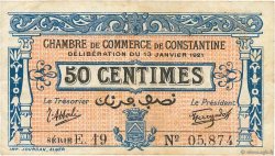 50 Centimes FRANCE regionalism and miscellaneous Constantine 1921 JP.140.25