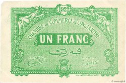 1 Franc FRANCE regionalism and miscellaneous Constantine 1921 JP.140.34 VF