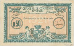 50 Centimes FRANCE regionalism and miscellaneous Oran 1921 JP.141.25 VF+