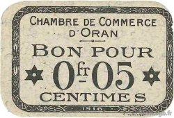 5 Centimes FRANCE regionalism and miscellaneous Oran 1916 JP.141.46