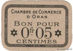 5 Centimes FRANCE regionalism and miscellaneous Oran 1916 JP.141.50 XF+