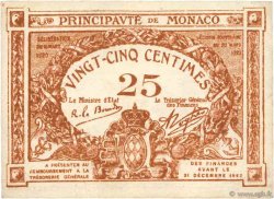 25 Centimes marron MONACO  1920 P.01a TTB