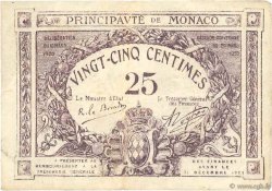25 Centimes violet MONACO  1920 P.02c TB+