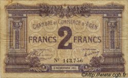 2 Francs FRANCE régionalisme et divers Agen 1914 JP.002.05 TB