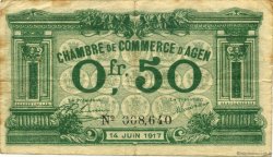 50 Centimes FRANCE régionalisme et divers Agen 1917 JP.002.07 TB