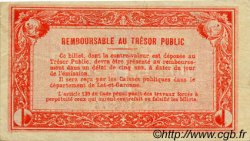 1 Franc FRANCE régionalisme et divers Agen 1917 JP.002.09 TTB à SUP