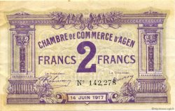 2 Francs FRANCE régionalisme et divers Agen 1917 JP.002.15 TTB à SUP