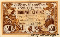 50 Centimes FRANCE régionalisme et divers Ajaccio et Bastia 1915 JP.003.01 TTB à SUP
