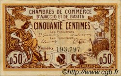 50 Centimes FRANCE régionalisme et divers Ajaccio et Bastia 1915 JP.003.01 TB