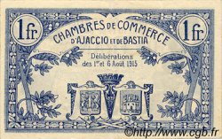 1 Franc FRANCE régionalisme et divers Ajaccio et Bastia 1915 JP.003.02 TTB à SUP