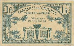 1 Franc FRANCE régionalisme et divers Ajaccio et Bastia 1915 JP.003.04 TTB à SUP