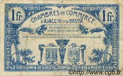 1 Franc FRANCE régionalisme et divers Ajaccio et Bastia 1917 JP.003.07 TB