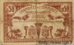 50 Centimes FRANCE régionalisme et divers Ajaccio et Bastia 1920 JP.003.08 TB