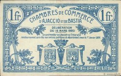 1 Franc FRANCE régionalisme et divers Ajaccio et Bastia 1920 JP.003.09 TTB à SUP