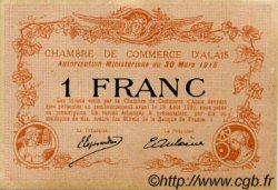1 Franc FRANCE régionalisme et divers Alais. Nom Actuel : Alès 1916 JP.004.09 TTB à SUP