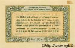 50 Centimes FRANCE régionalisme et divers Alencon et Flers 1915 JP.006.16 TTB à SUP