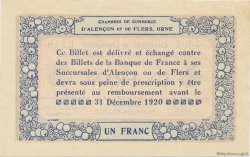 1 Franc FRANCE régionalisme et divers Alencon et Flers 1915 JP.006.17 SPL à NEUF