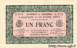 1 Franc FRANCE régionalisme et divers Alencon et Flers 1915 JP.006.22 SPL à NEUF
