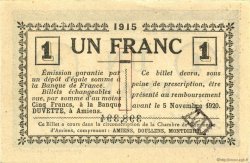 1 Franc FRANCE régionalisme et divers Amiens 1915 JP.007.16 SPL à NEUF