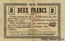 2 Francs FRANCE régionalisme et divers Amiens 1915 JP.007.31 TTB à SUP