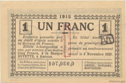 1 Franc FRANCE régionalisme et divers Amiens 1915 JP.007.36 SPL à NEUF