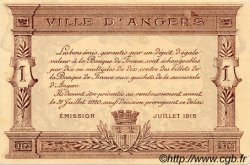 1 Franc FRANCE régionalisme et divers Angers  1915 JP.008.06 TTB à SUP