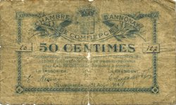 50 Centimes FRANCE régionalisme et divers Annonay 1914 JP.011.01 TB