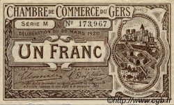 1 Franc FRANCE régionalisme et divers Auch 1920 JP.015.19 TTB à SUP