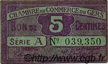 5 Centimes FRANCE régionalisme et divers Auch 1918 JP.015.38 TTB à SUP