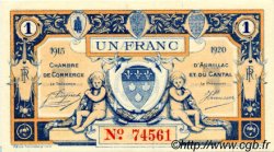 1 Franc FRANCE régionalisme et divers Aurillac 1915 JP.016.08 SPL à NEUF
