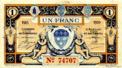 1 Franc FRANCE régionalisme et divers Aurillac 1915 JP.016.08 TTB à SUP
