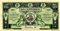 50 Centimes FRANCE régionalisme et divers Aurillac 1920 JP.016.14 TTB à SUP